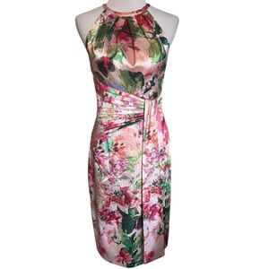 Eliza J Multicolor Floral Midi Dress